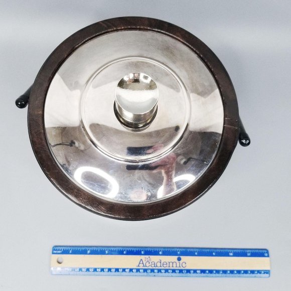 Vintage Ice Bucket Brown Faux Leather Chrome MCM - Picture 12 of 12